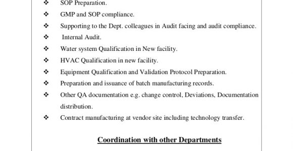 Pharmaceutical Quality Control Resume Sample Resume Sm