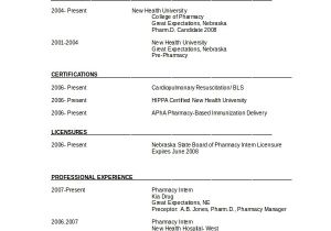Pharmacy Resume format Word Pharmacist Resume Template 6 Free Word Pdf Document