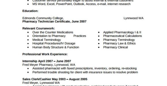 Pharmacy Resume format Word Pharmacist Resume Template 6 Free Word Pdf Document