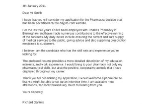 Pharmacy Student Cover Letter Application Letter for Pharmacist Letter Of Recommendation