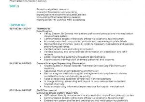 Pharmacy Student Resume Objective Best Pharmacist Resume Example Livecareer