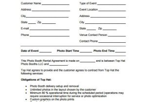 Photo Booth Contract Template Booth Rental Agreement 6 Free Documents Download In Pdf