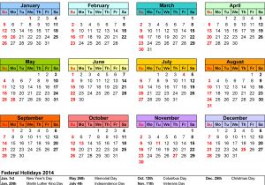 Photo Calendar Template 2014 2014 Calendar Pdf 13 Free Printable Calendar Templates