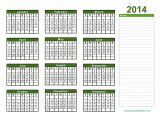 Photo Calendar Template 2014 Yearly Calendar 2014 Printable Calendar 2014 Blank