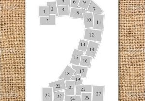 Photo Collage Number Templates Single Number Photo Collage Poster Printable