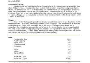 Photography Bid Proposal Template How to Write A Photography Proposal