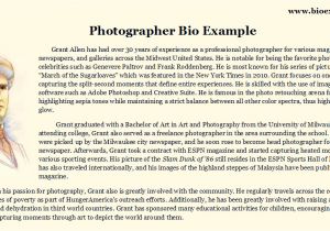 Photography Bio Template Photographer Bio Examples Bio Examples