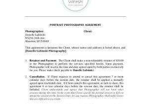 Photography Cancellation Contract Template Photography Agreement Contract Sample 7 Examples In