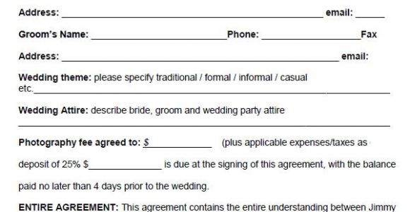 Photography Contract Template Australia Simple Photography Contract Template Download