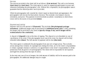 Photography Contract Template Australia Wedding Photography Contract Try Weddi