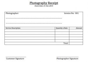 Photography Receipt Template Free Photography Receipt Template Printable Templates