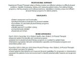 Physical therapy Resume Sample 1 Physical therapist Resume Templates Try them now