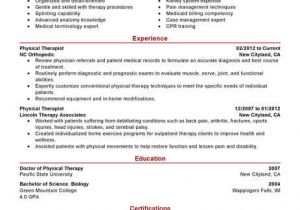 Physical therapy Student Resume Best Physical therapist Resume Example Livecareer