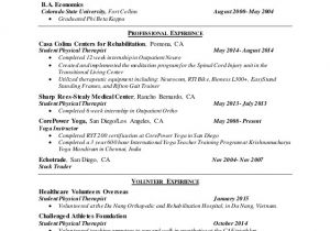 Physical therapy Student Resume Pt Resume 3 2 15