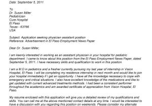 Physician assistant Cover Letter New Graduate Sample Physician Cover Letter Best Letter Sample
