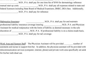 Physician assistant Employment Contract Template Physician assistant Employment Agreement Terms Of