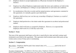 Physician assistant Employment Contract Template Physician assistant Employment Guide