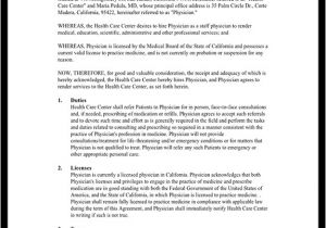 Physician Employment Contract Template Physician Employment Contract Physician Services