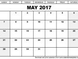 Picture Calendar Template 2017 May 2017 Calendar Template