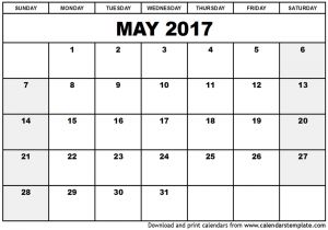 Picture Calendar Template 2017 May 2017 Calendar Template