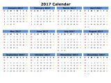 Picture Calendar Template 2017 Printable 12 Month Calendar Template 2017 Calendar