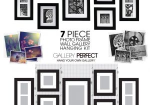 Picture Hanging Template Kit Galleon Gallery Perfect 7 Piece Black Wood Photo Frame