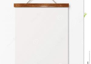 Picture Hanging Templates Mock Up Blank Poster with Wooden Frame Hanging On the