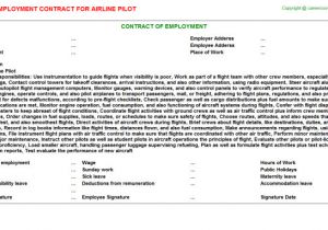 Pilot Employment Contract Template Airline Pilot Employment Contracts Employment Contracts
