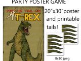 Pin the Tail On the Dinosaur Template Printable Diy Pin the Tail On Trex Dinosaur Party Game Poster