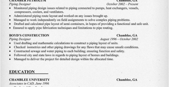Piping Designer Resume Sample Piping Designer Resume Template Resumecompanion Com