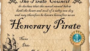 Pirate Certificate Template Honorary Pirate Certificate Rooftop Post Printables