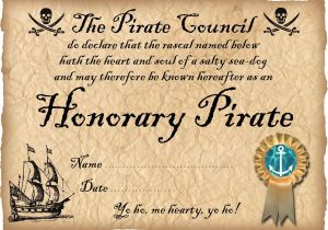 Pirate Certificate Template Honorary Pirate Certificate Rooftop Post Printables