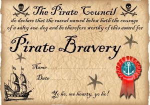 Pirate Certificate Template Pirate Certificate Of Bravery Rooftop Post Printables