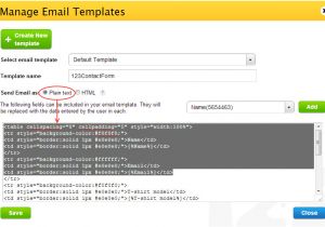 Plain Text Email Template Customizing the Email Notification Content 123formbuilder