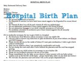 Planned C Section Birth Plan Template Example Of Hospital Birth Plan Free Printable
