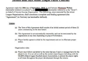 Player Coach Contract Template Montaous Walton the Phony Baseball Player Has Been