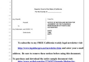 Pleadings Template Sample California Motion for Judgment On the Pleadings for