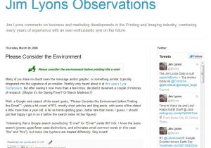 Please Consider the Environment before Printing This Email Template Jim Lyons Observations April 2013 Observations Please