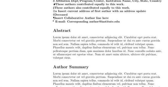 Plos One Word Template Latex Templates Academic Journals
