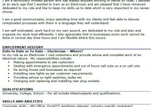 Plug In Resume Templates Electrician Cv Example Icover org Uk