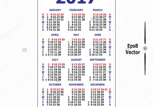 Pocket Calendar Template 2017 2017 Pocket Calendar Templates Free Printable
