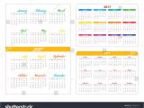 Pocket Calendar Template 2017 Horizontal Pocket Calendar On 2017 Year Stock Vector