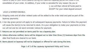 Point Of Sale Contract Template Antique Mall Pos software Mall Layaway Agreement