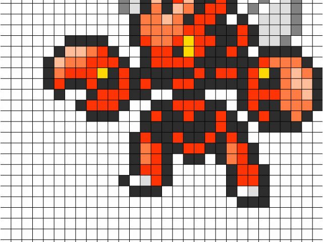 Pokemon Perler Bead Template Scizor Pokemon Sprite Perler Perler Bead 