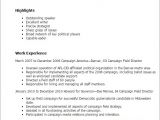 Political Campaign Resume Sample 1 Campaign Field Director Resume Templates Try them now