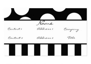 Polka Dot Business Card Templates Free Black and White Polka Dot Profile Card Double Sided