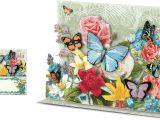 Pop Up Card Flower and butterfly butterfly Blooms Pop Up Card Punch Studio Fairyglen