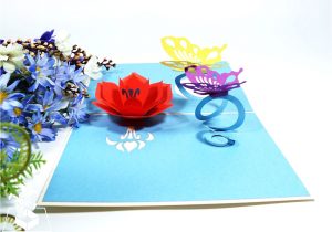 Pop Up Card Flower and butterfly Flower and butterfly Pop Up Card – Kiri Card