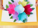 Pop Up Card Flower Bouquet Free Printable Happy Birthday Card with Pop Up Bouquet