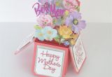 Pop Up Card Flower Mothers Day Handmade Personalized and Custom Pop Up Box Card for Mothers